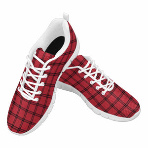 Sneakers for Men, Buffalo Plaid Red and White - Running Shoes Dg837