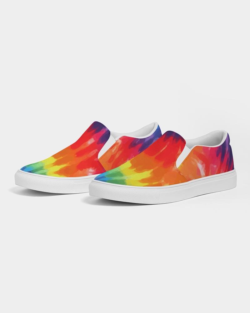 Mens Sneakers, Multicolor Tie-dye Low Top Canvas Slip-on Sports Shoes