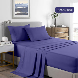 Casa Decor 2000 Tc Bamboo Cooling Sheet Set Soft Bedding Royal Blue