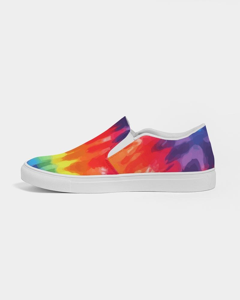 Mens Sneakers, Multicolor Tie-dye Low Top Canvas Slip-on Sports Shoes