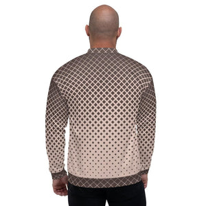 Bomber Jacket for Men, Burgundy Halftone Dotted Pattern