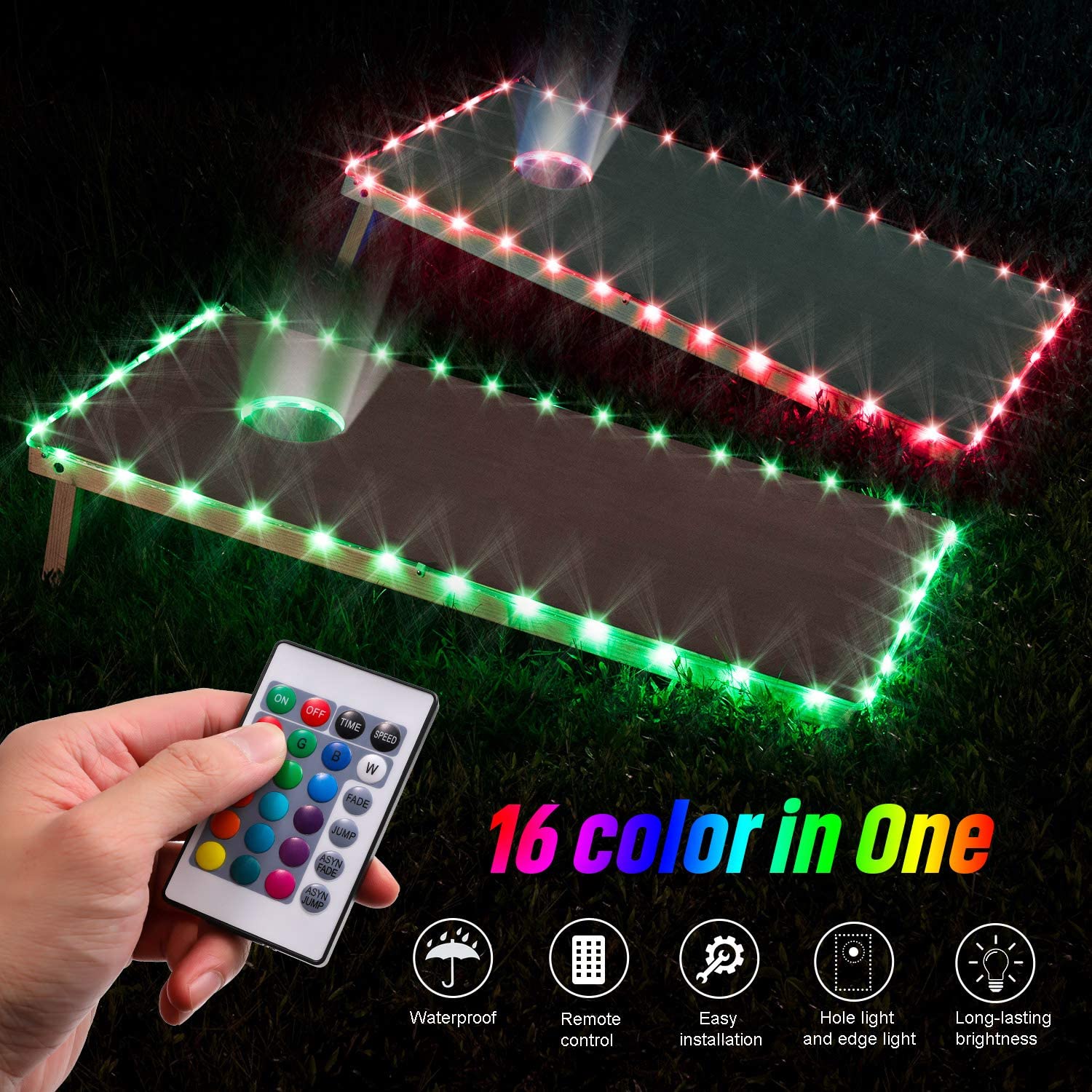 Battery Operated Outdoor Games Cornhole Lights(2 Packs)