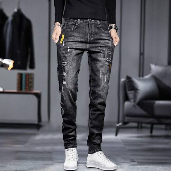 MEN Casual Jeans Korean Style BLACK 28