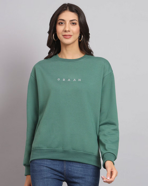 Graphic Print Round-Neck Sweatshirt