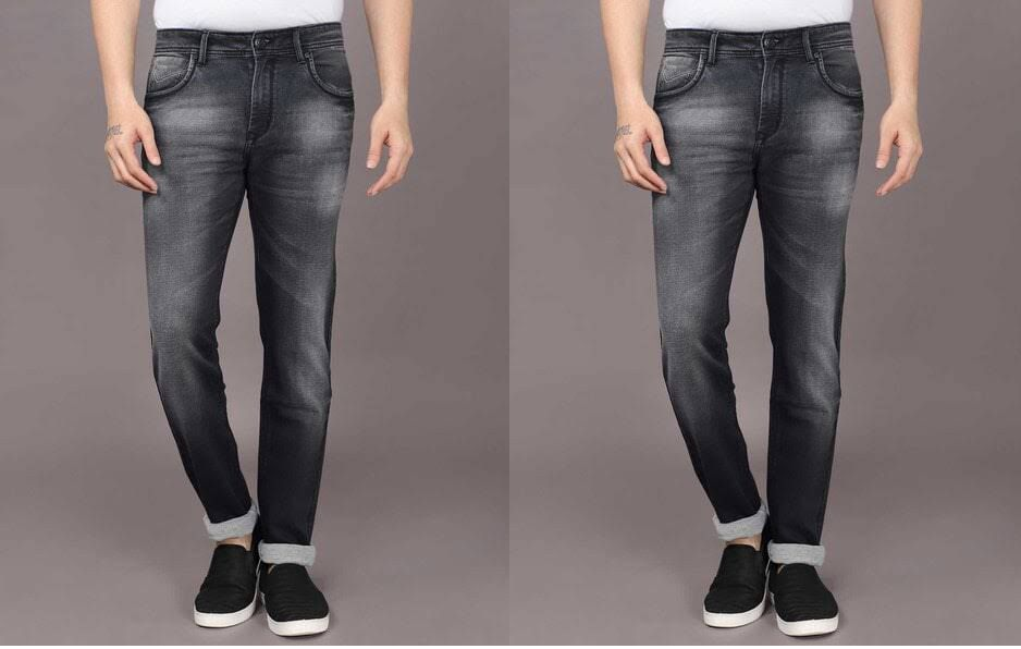 Men Slim Mid Rise Jeans pack of 2 DARK GREY 28