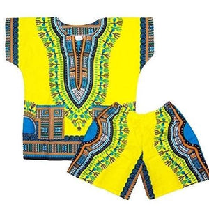 Dashiki Children Suit Shirt with Short