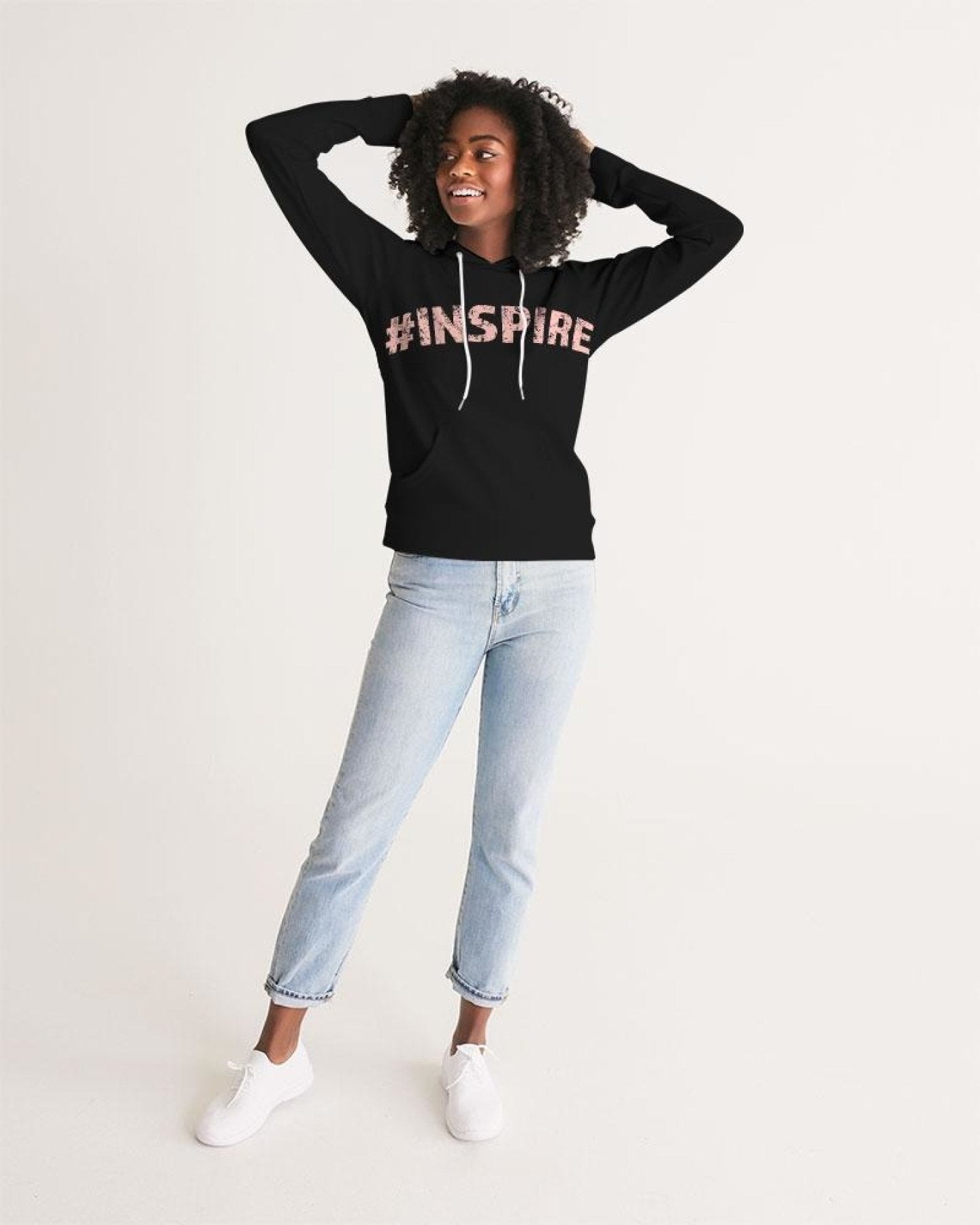 Womens Hoodie - Pullover Hooded Sweatshirt - Peach Graphic /inspire