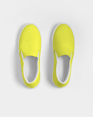 Mens Sneakers, Yellow Low Top Canvas Sports Shoes