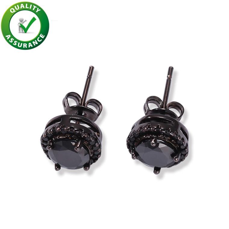 Men Diamond Stud Earrings Statement Stick Hip Hop Jewelry Luxury