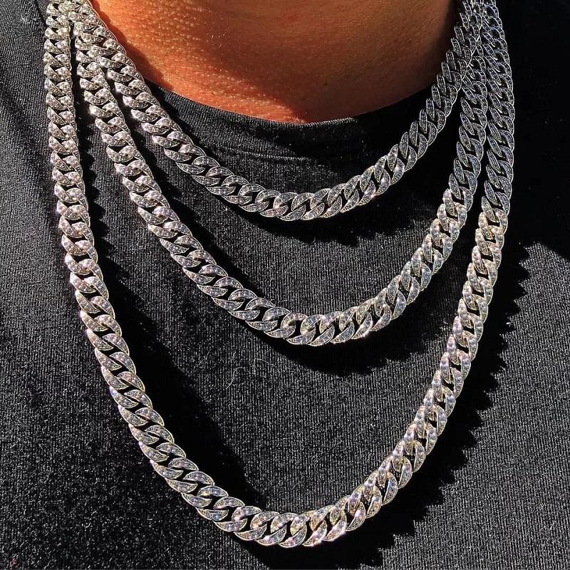 Iced Out Chains Hip Hop Jewelry Men Bling Rhinestone Crystal Diamond