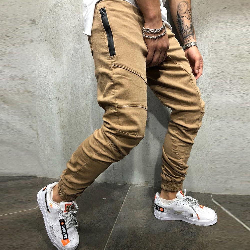 MarchWind Pencil Pants Joggers Sweatpants Mens Hip Hop Solid Slim