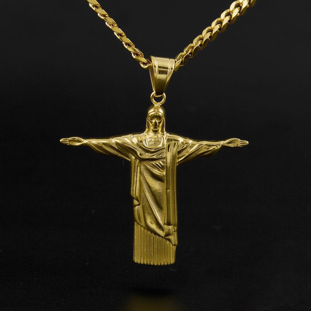 Mens Hip Hop Necklace Jewelry Fashion Stainless Steel JESUS Piece