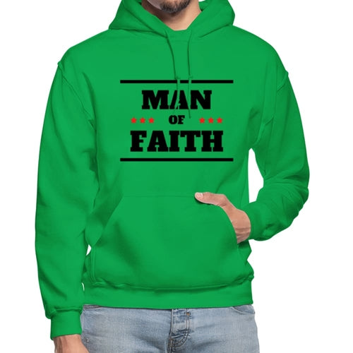 Mens Hoodie - Pullover Hooded Sweatshirt - Graphic/man of Faith